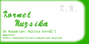 kornel muzsika business card